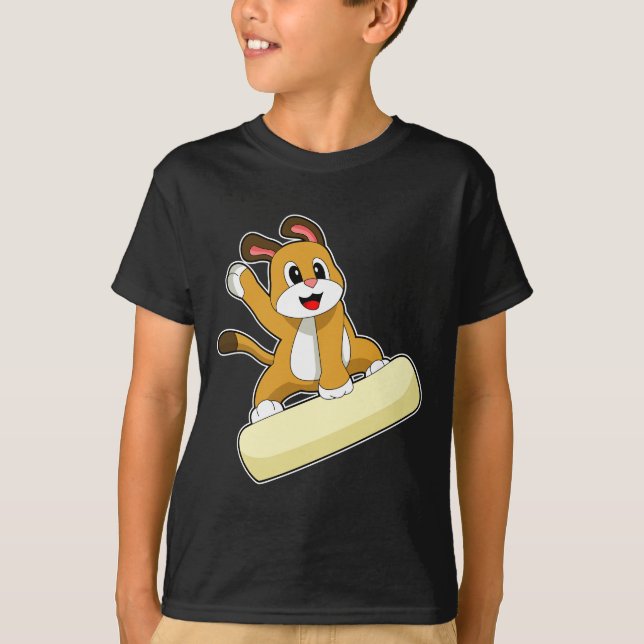 Dog Snowboard Winter sports T-Shirt (Front)
