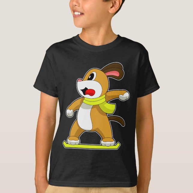 Dog Snowboard Winter sports T-Shirt (Front)