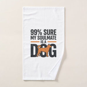 Dog Soulmate Funny Vintage Engraving T-Shirt Desig Hand Towel