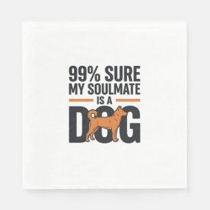 Dog Soulmate Funny Vintage Engraving T-Shirt Desig Napkin