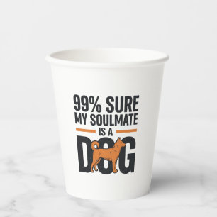 Dog Soulmate Funny Vintage Engraving T-Shirt Desig Paper Cups