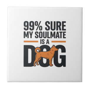 Dog Soulmate Funny Vintage Engraving T-Shirt Desig Tile
