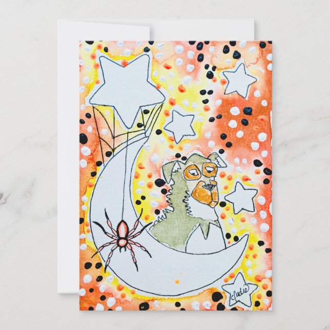 Dog & Spider Halloween Card (Front)