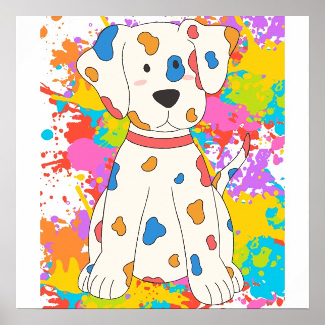 dog splash paint poster (Front)