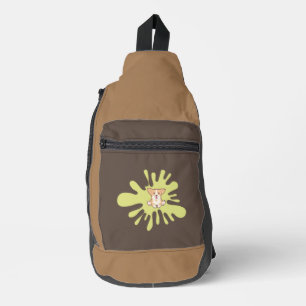 dog splash paint sling bag