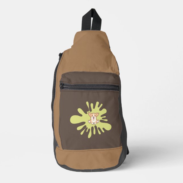 dog splash paint sling bag (Front)