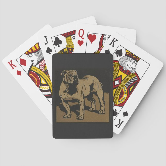 Dog - Square Animals Illustration Playing Cards (Back)