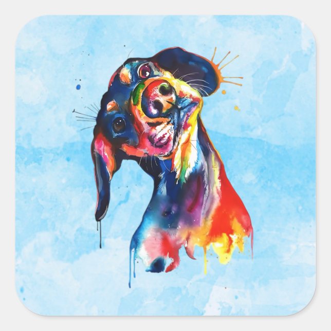 Dog Square Sticker (Front)