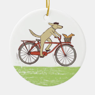 Dog & Squirrel Friends Ceramic Tree Decoration