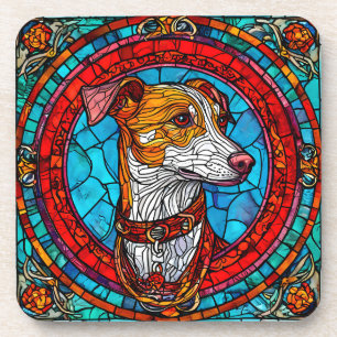 Dog Stained Glass Art Coaster