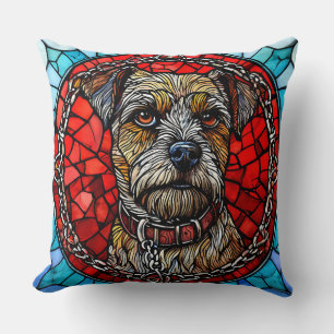 Dog Stained Glass Art Cushion