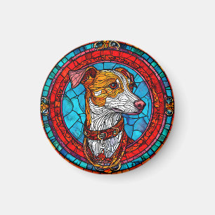 Dog Stained Glass Art Magnet