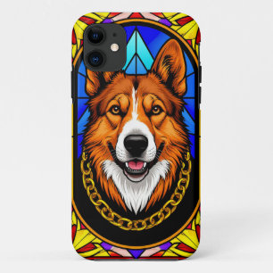 Dog Stained Glass Portrait iPhone 11 Case