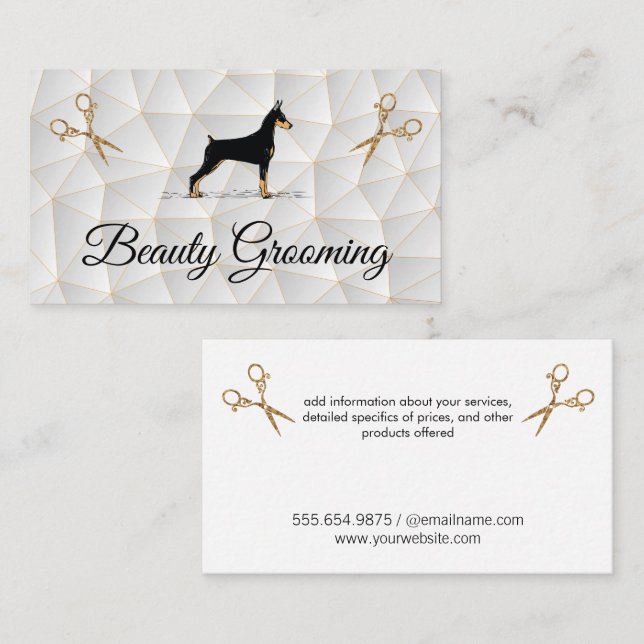 Dog Standing | Vintage Scissors Business Card (Front/Back)