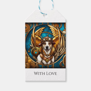 Dog steampunk with wings gift tags