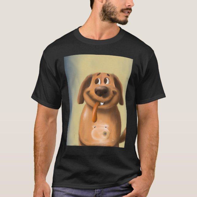 Dog sticking out tongue goofy dog T-Shirt (Front)