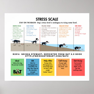 Dog Stress Scale - Avoidance/Fear Beach Analogy Poster