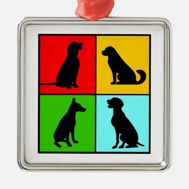 Dog styles metal tree decoration (Front)