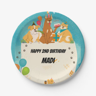 Dog Summer Pool Party Paper Plate