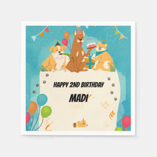 Dog Summer Pool Party Paper Plates Napkin