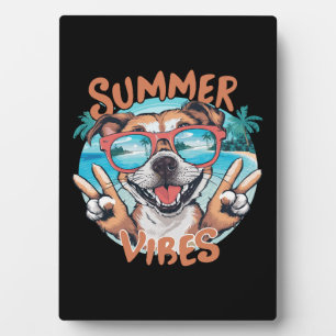Dog Summer Vibes with Ocean Vacation Feel Plaque