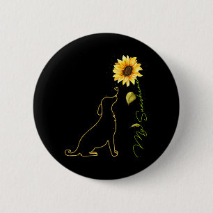 Dog Sunflower Cute Dog Tees Sunshine Dog Lover _ 6 Cm Round Badge