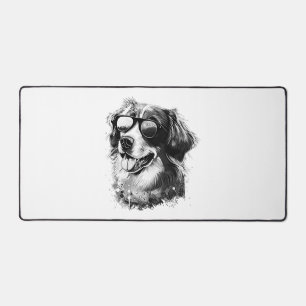 Dog Sunglasses Animal Cool Funny basset hound dog Desk Mat