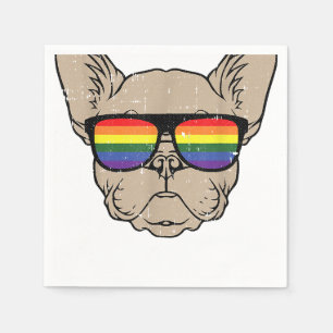Dog Sunglasses Gay Pride Puppy Lover Proud LGBT-Q  Napkin