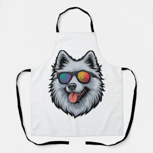 Dog Sunglasses Mountain Sunset Reflection Apron