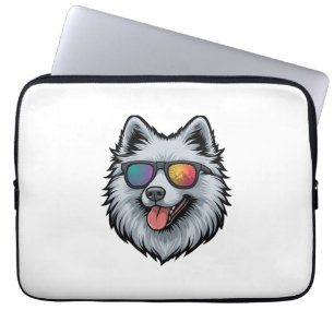 Dog Sunglasses Mountain Sunset Reflection Laptop Sleeve