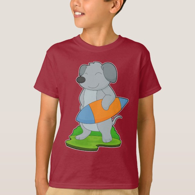 Dog Surfer Surfboard T-Shirt (Front)