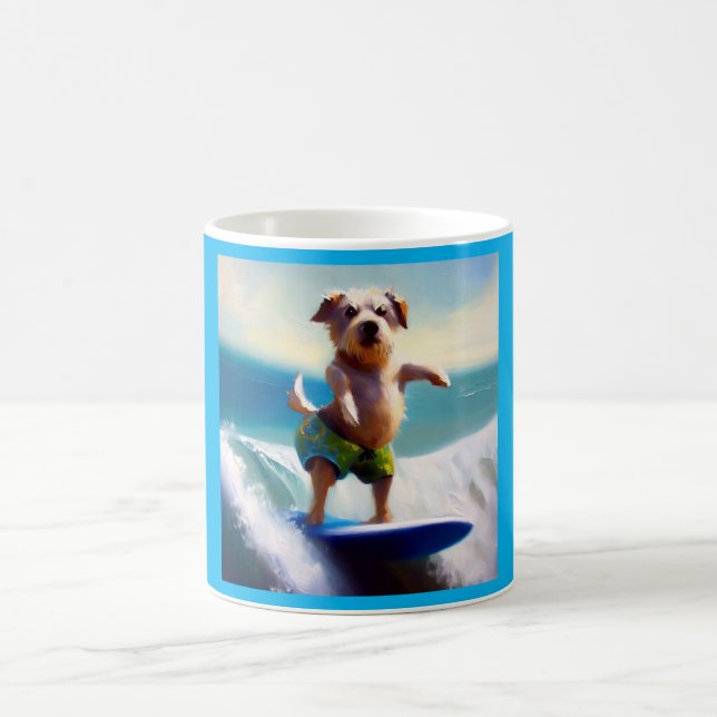 Dog Surfing Coffee Mug (Center)