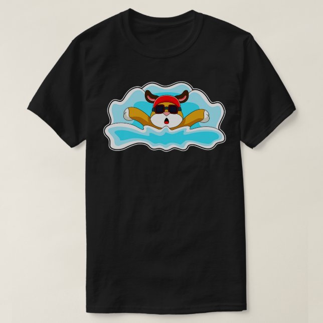 Dog Swimming Water T-Shirt (Design Front)