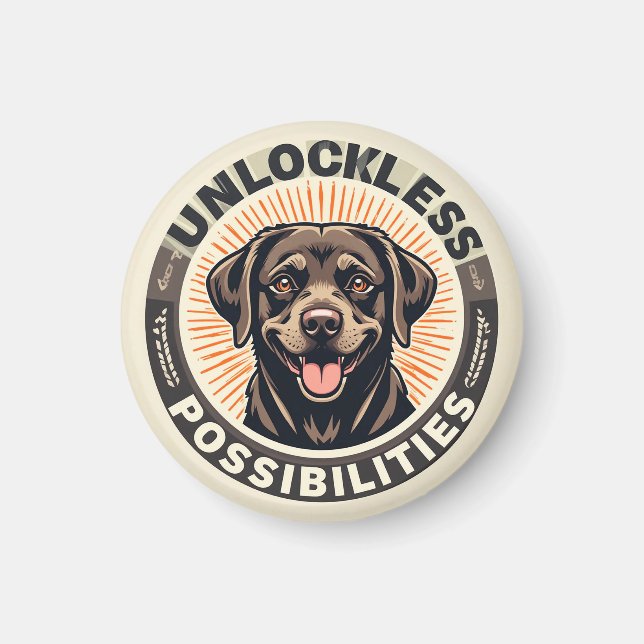 Dog Symbolising Optimism and Endless Possibilities Magnet (Front)