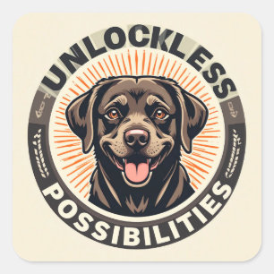 Dog Symbolising Optimism and Endless Possibilities Square Sticker