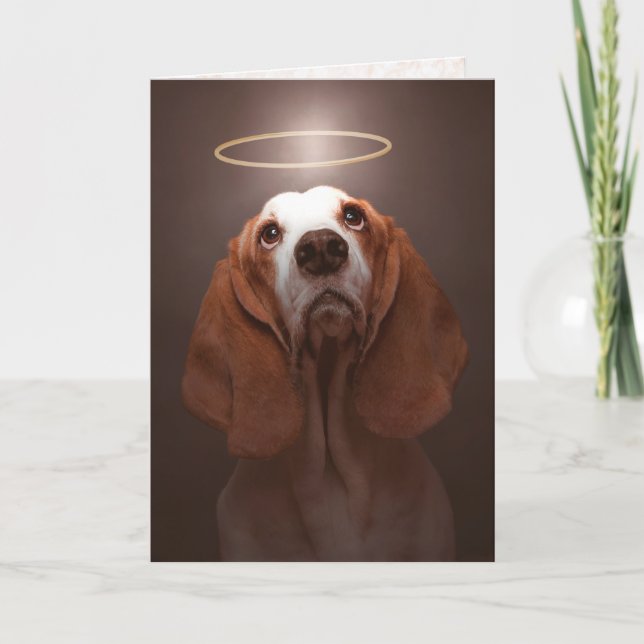 Dog Sympathy—Basset Hound Sympathy Card (Front)