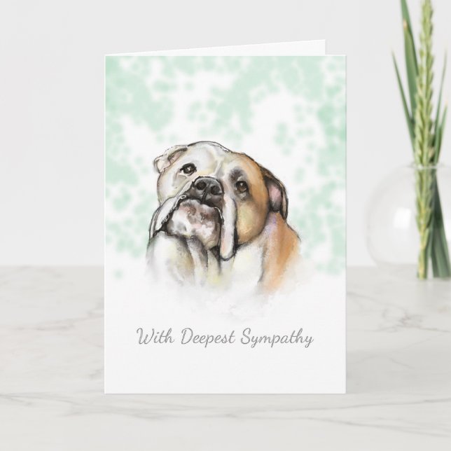 Dog Sympathy - Bulldog Dog Sympathy Card (Front)