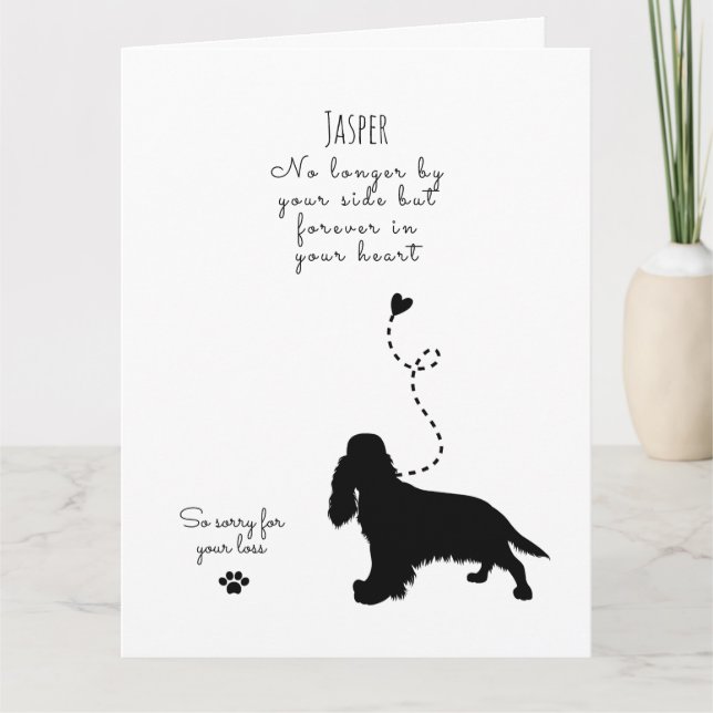 Dog Sympathy Card, custom name. Pet Loss  Card (Front)