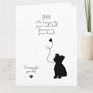 Dog Sympathy Card, custom name. Pet Loss  Card