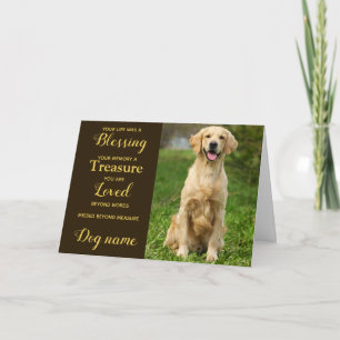 Dog Sympathy Card for Loss Memorial with photo