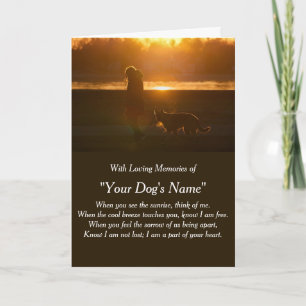 Dog Sympathy Card for Loss Memorial with photo