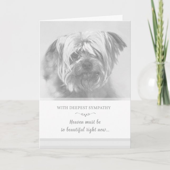 Dog Sympathy Card - Heaven Must be Beautiful (Front)