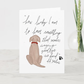 Dog sympathy card, Pet loss Card