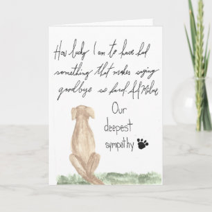 Dog sympathy card, pet loss card