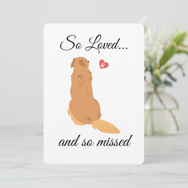 Dog Sympathy Card Printable - Instant Download  (Standing Front)