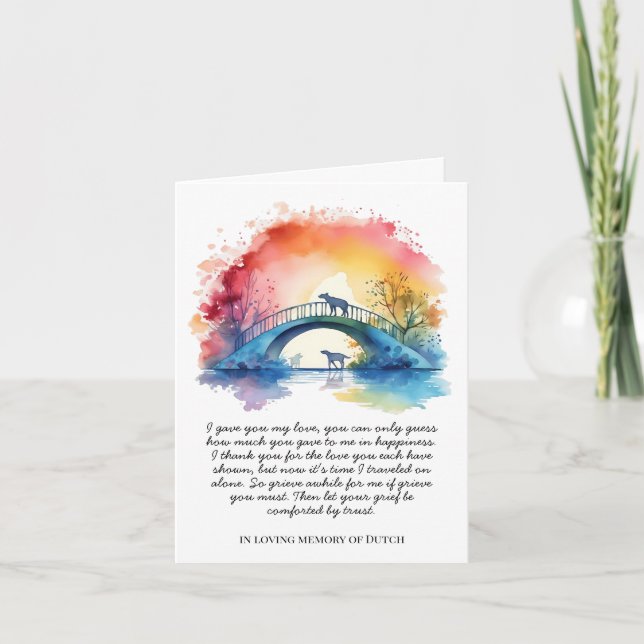 Dog Sympathy Card With Memorial Poem (Front)