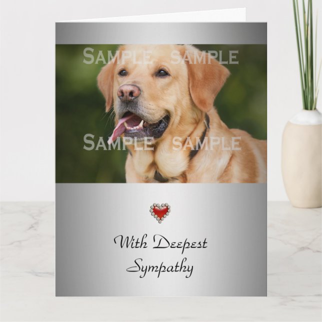 Dog sympathy diamond heart | Personalise Card (Front)