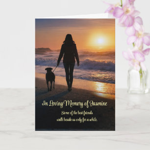 Dog Sympathy General Woman and Dog on the Beach  Card