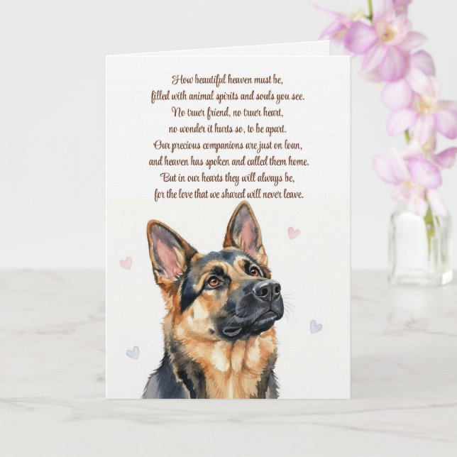 Dog Sympathy German Shepard Spiirtual Card (Orchid)