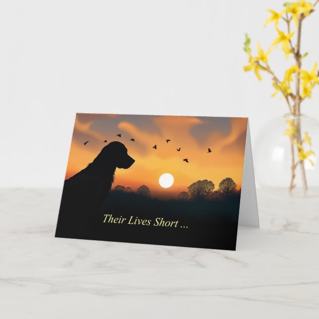 Dog Sympathy Loss of Dog Silhouetted in Sunset  Card (Yellow Flower)